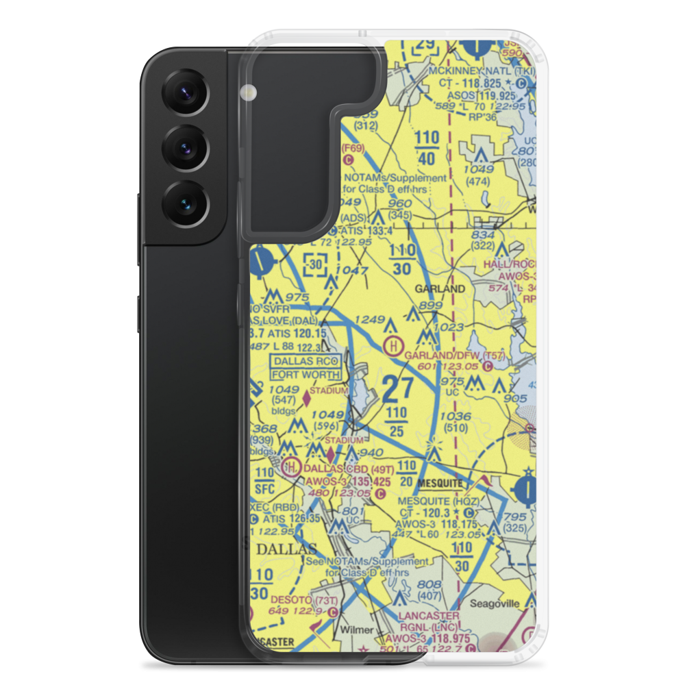 Garland/Dfw Heloplex Heliport (T57) VFR Sectional Samsung Case Samsung Galaxy S22 Plus model shown