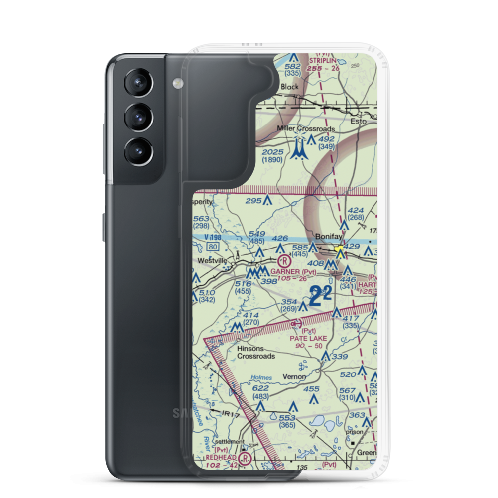 Garnair Airport (FA55) VFR Sectional Samsung Case Samsung Galaxy S21 model shown