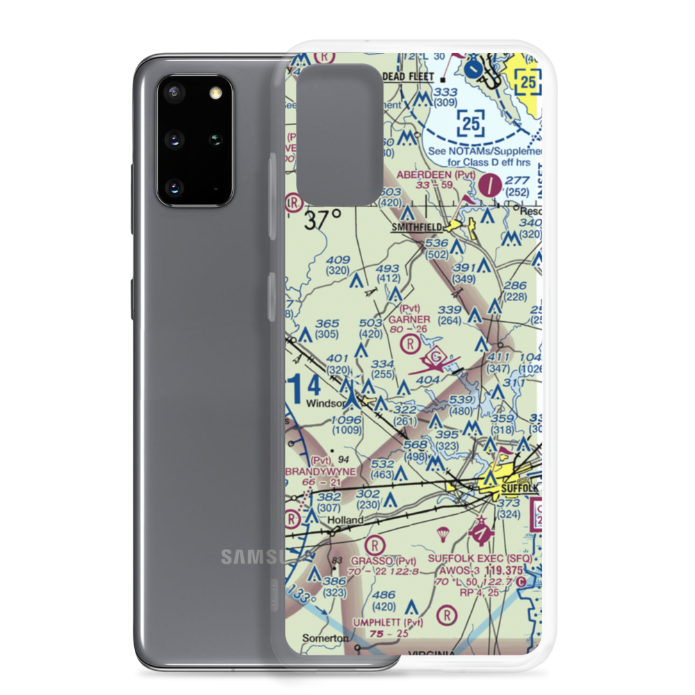 Garner Airport (3VA8) VFR Sectional Samsung Case Samsung Galaxy S20 Plus model shown