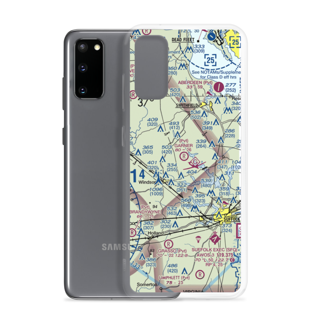 Garner Airport (3VA8) VFR Sectional Samsung Case Samsung Galaxy S20 model shown