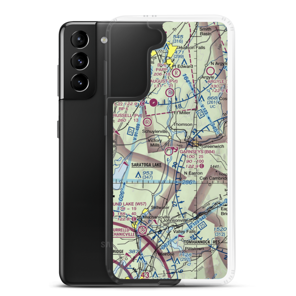 Garnseys Airport (B04) VFR Sectional Samsung Case Samsung Galaxy S21 Plus model shown