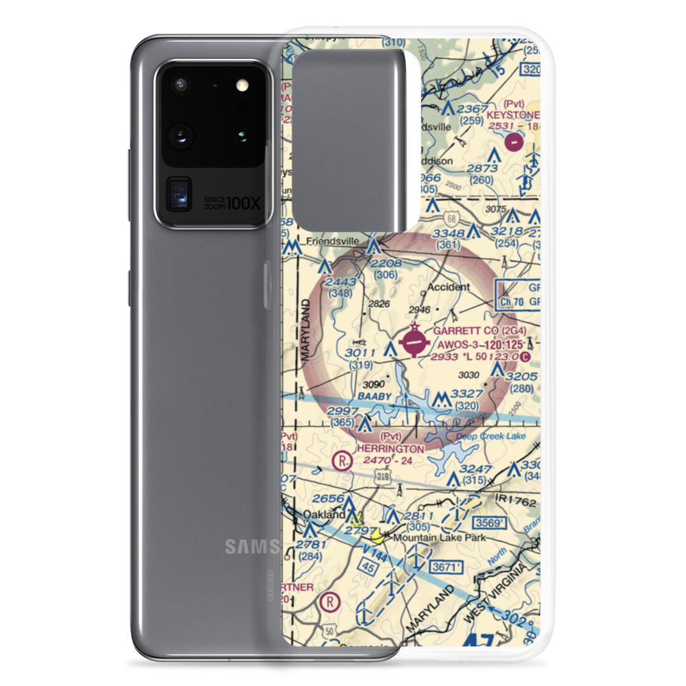 Garrett County Airport (2G4) VFR Sectional Samsung Case Samsung Galaxy S20 Ultra model shown