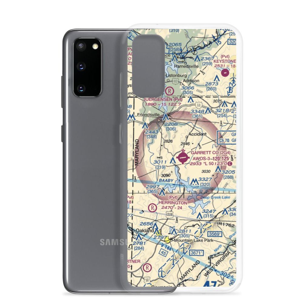 Garrett County Airport (2G4) VFR Sectional Samsung Case Samsung Galaxy S20 model shown