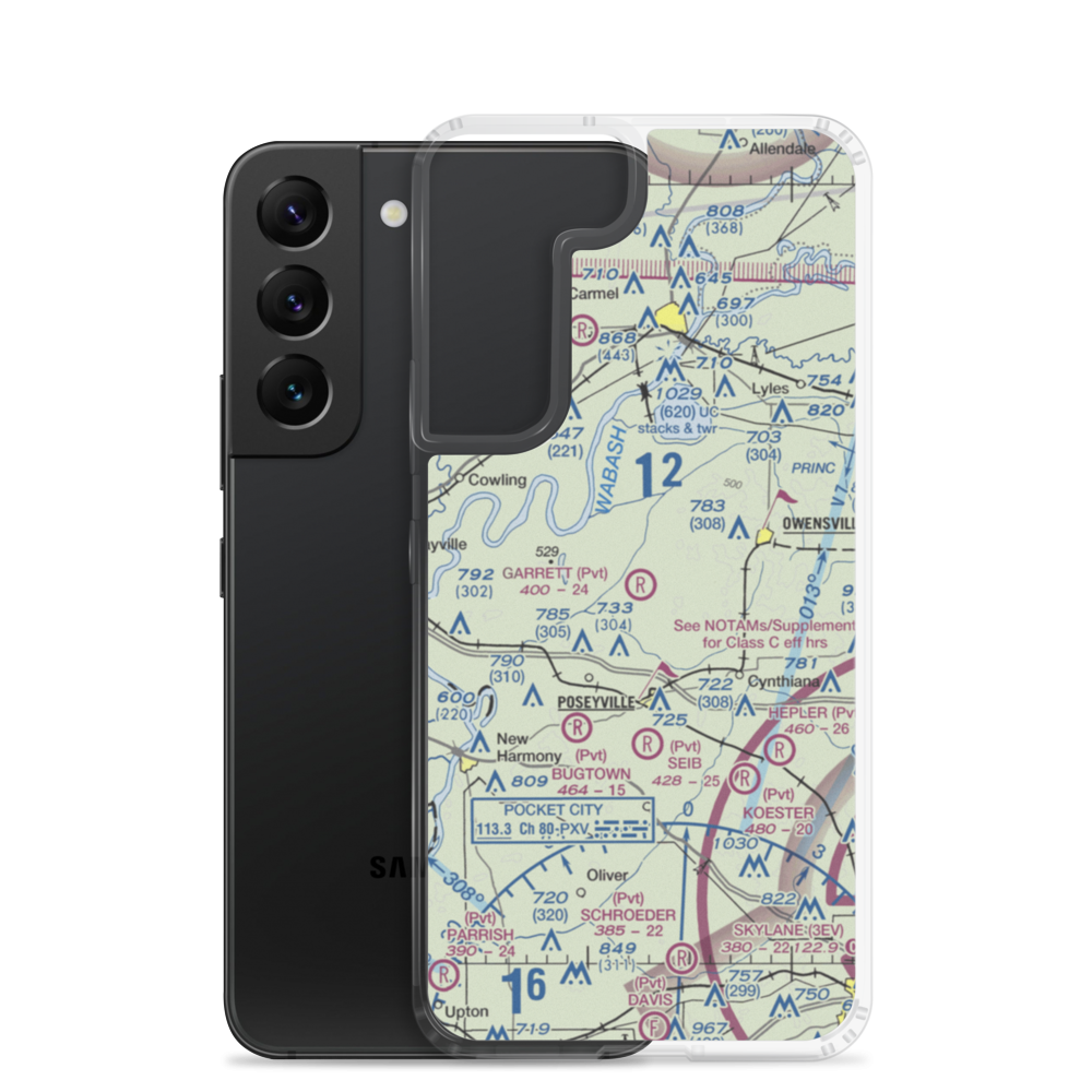 Garrett Field (7IN3) VFR Sectional Samsung Case Samsung Galaxy S22 model shown