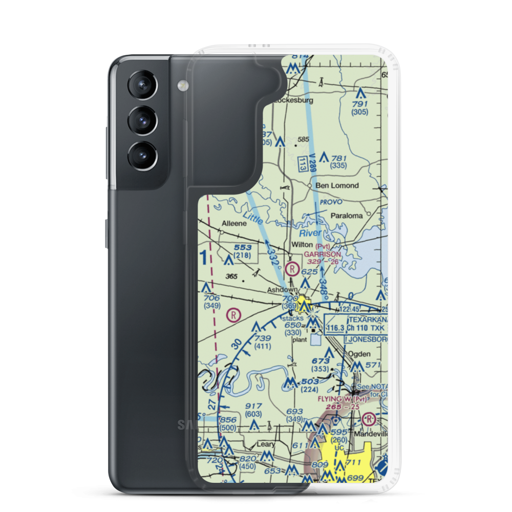 Garrison Airport (08AR) VFR Sectional Samsung Case Samsung Galaxy S21 model shown