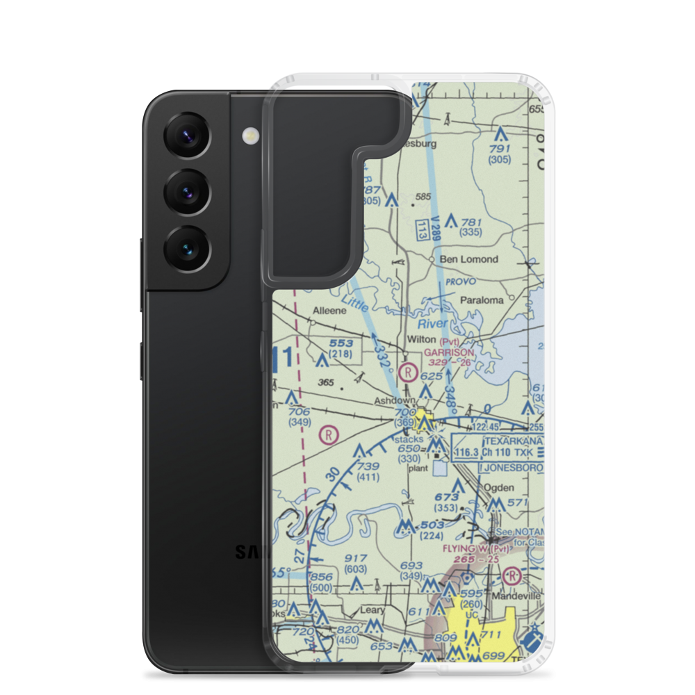 Garrison Airport (08AR) VFR Sectional Samsung Case Samsung Galaxy S22 model shown