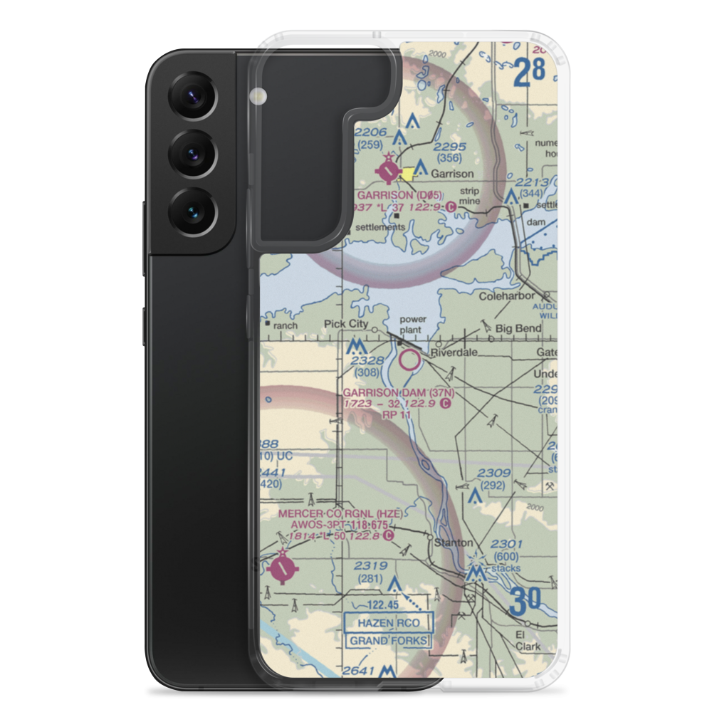 Garrison Dam Recreational Airpark (37N) VFR Sectional Samsung Case Samsung Galaxy S22 Plus model shown