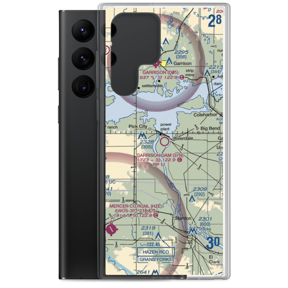 Garrison Dam Recreational Airpark (37N) VFR Sectional Samsung Case Samsung Galaxy S22 Ultra model shown