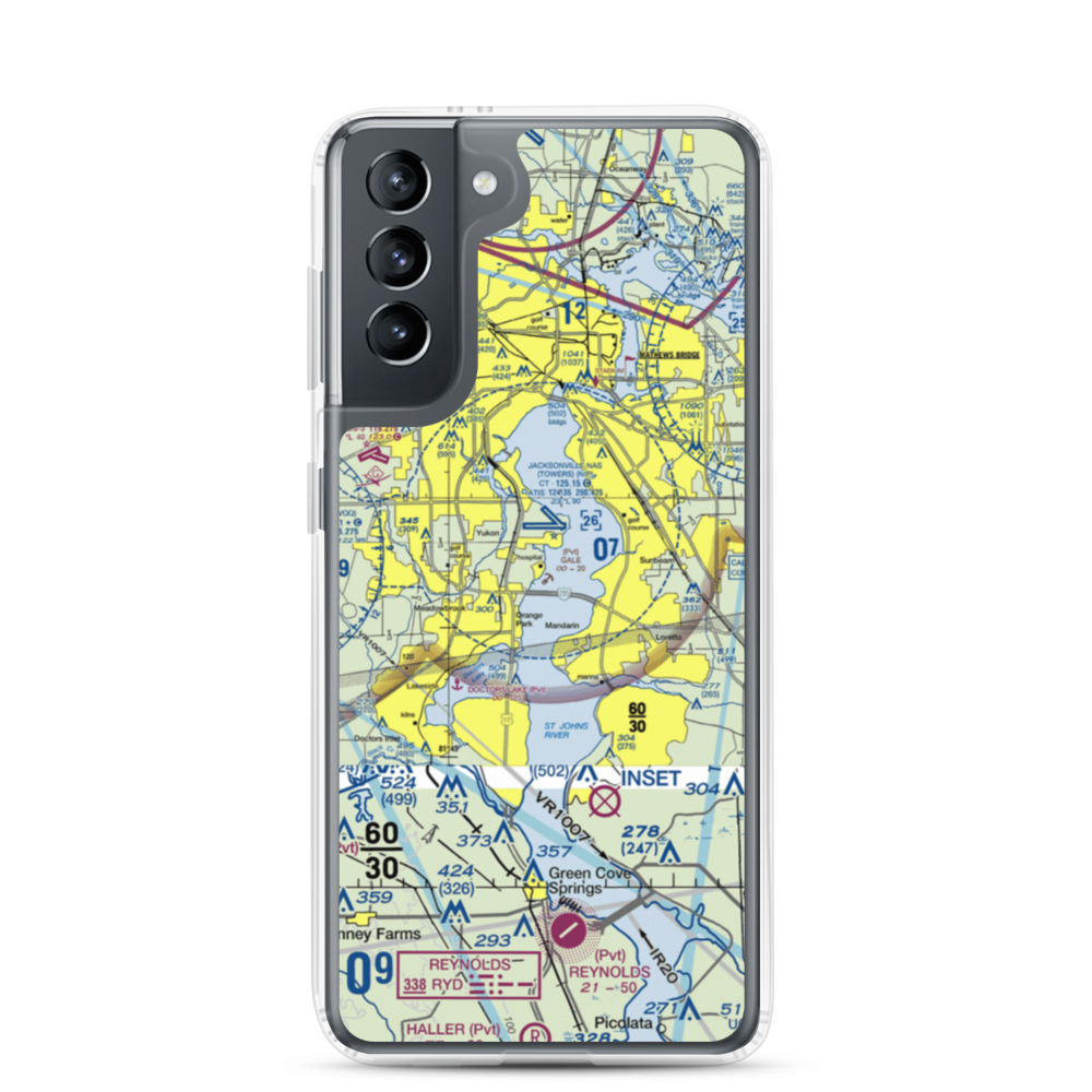 Gary Gale Seaplane Base (0FL8) VFR Sectional Samsung Case Samsung Galaxy S21 model shown