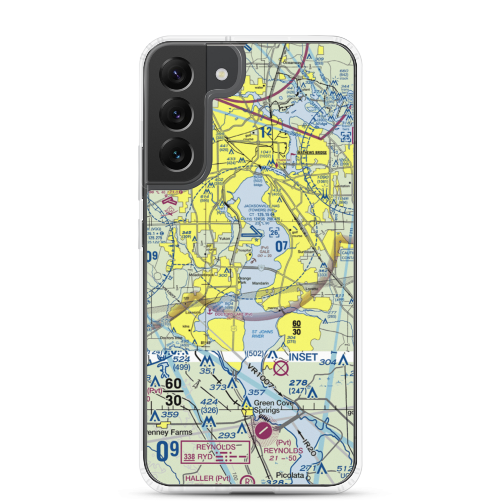 Gary Gale Seaplane Base (0FL8) VFR Sectional Samsung Case Samsung Galaxy S22 Plus model shown