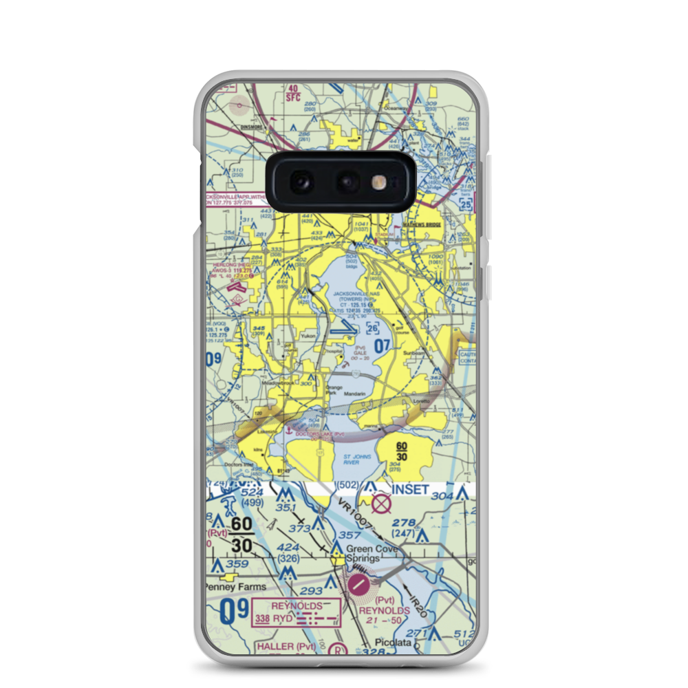 Gary Gale Seaplane Base (0FL8) VFR Sectional Samsung Case Samsung Galaxy S10e model shown
