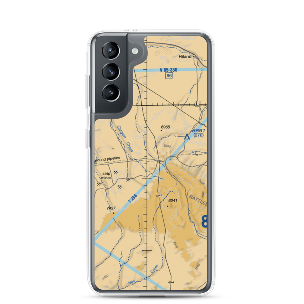 Gas Hills Airstrip (WY61) VFR Sectional Samsung Case Samsung Galaxy S21 model shown