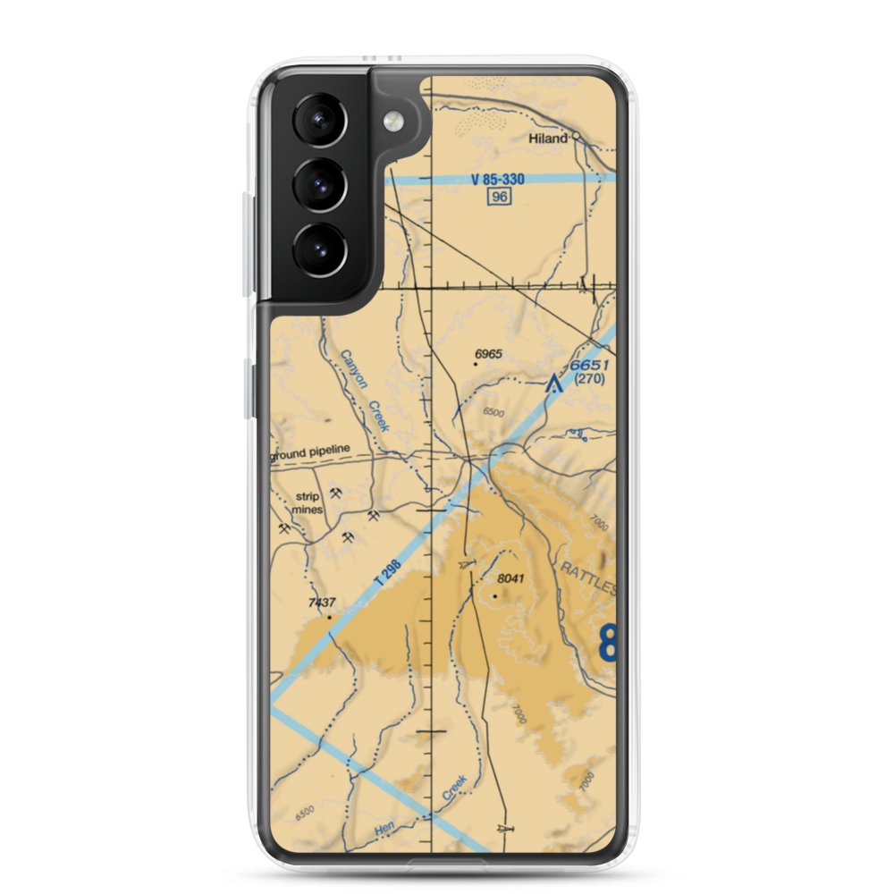 Gas Hills Airstrip (WY61) VFR Sectional Samsung Case Samsung Galaxy S21 Plus model shown