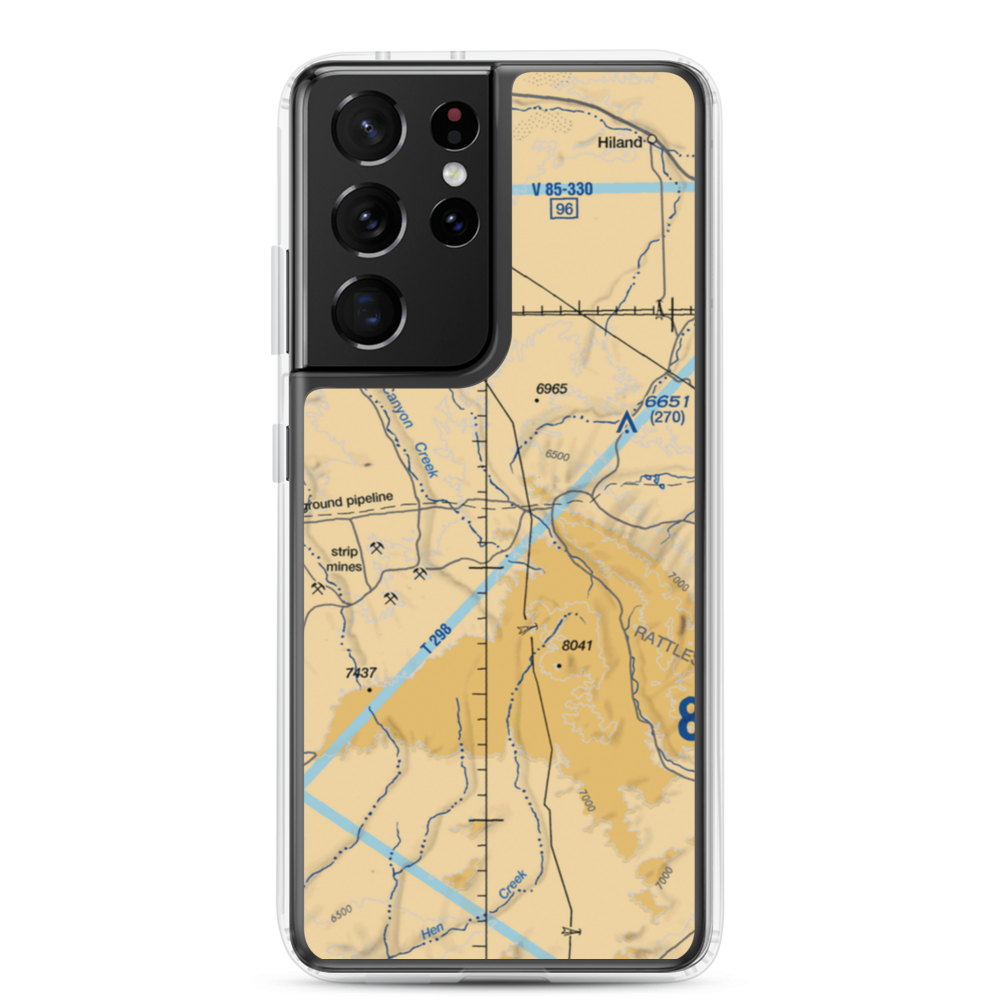 Gas Hills Airstrip (WY61) VFR Sectional Samsung Case Samsung Galaxy S21 Ultra model shown
