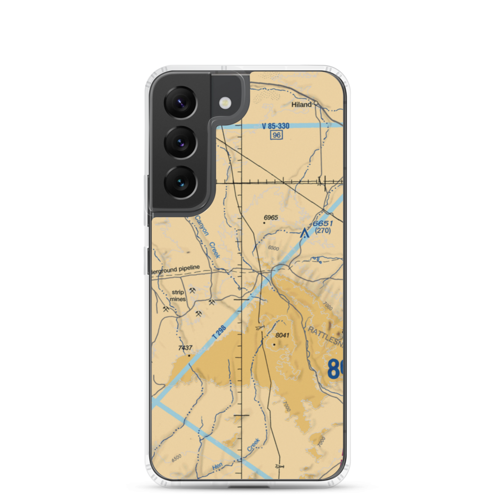 Gas Hills Airstrip (WY61) VFR Sectional Samsung Case Samsung Galaxy S22 model shown