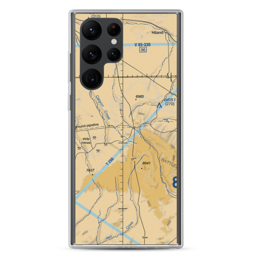 Gas Hills Airstrip (WY61) VFR Sectional Samsung Case Samsung Galaxy S22 Ultra model shown