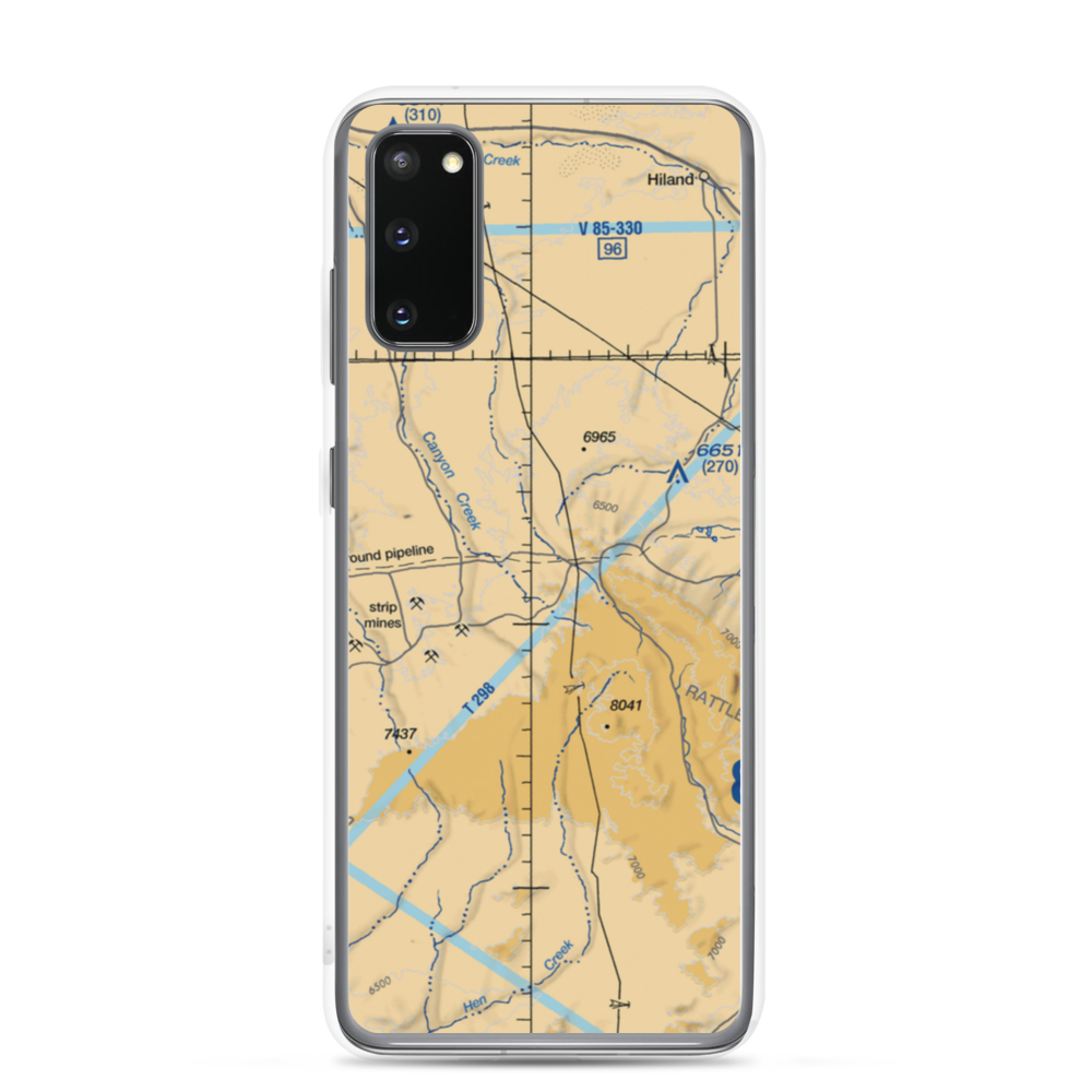 Gas Hills Airstrip (WY61) VFR Sectional Samsung Case Samsung Galaxy S20 model shown