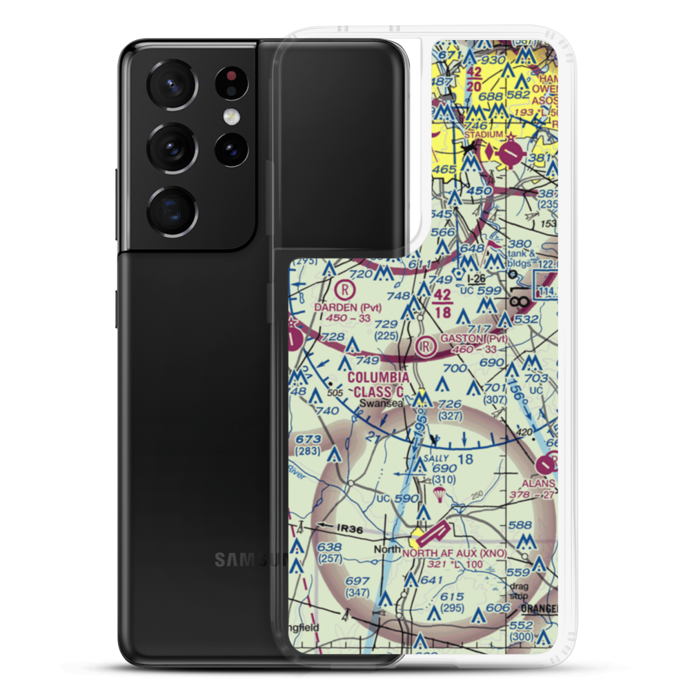 Gaston Airport (2SC8) VFR Sectional Samsung Case Samsung Galaxy S21 Ultra model shown