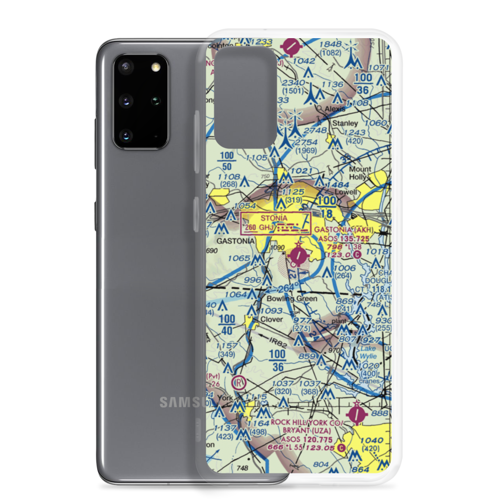 Gastonia Municipal Airport (AKH) VFR Sectional Samsung Case Samsung Galaxy S20 Plus model shown