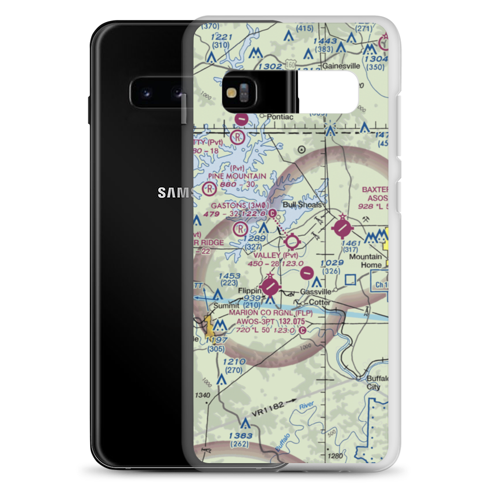 Gastons Airport (3M0) VFR Sectional Samsung Case Samsung Galaxy S10+ model shown