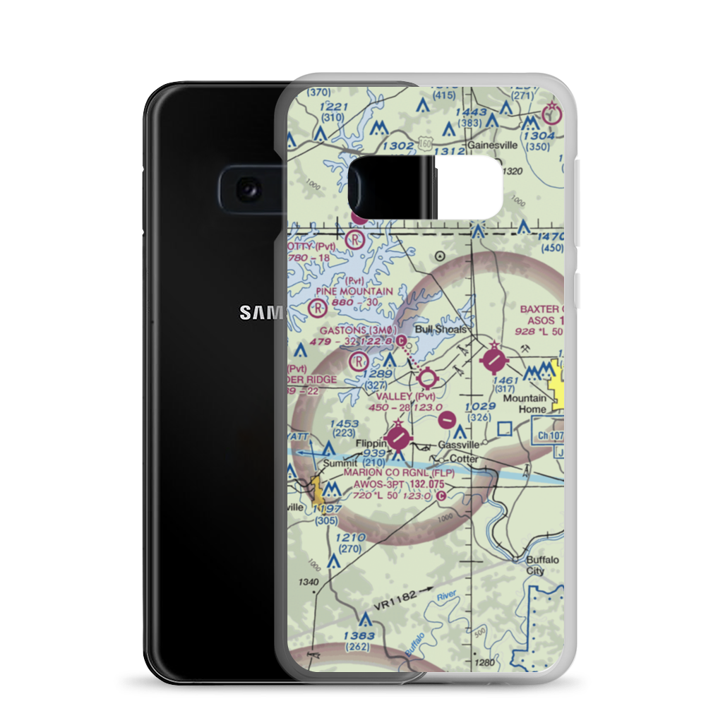 Gastons Airport (3M0) VFR Sectional Samsung Case Samsung Galaxy S10e model shown