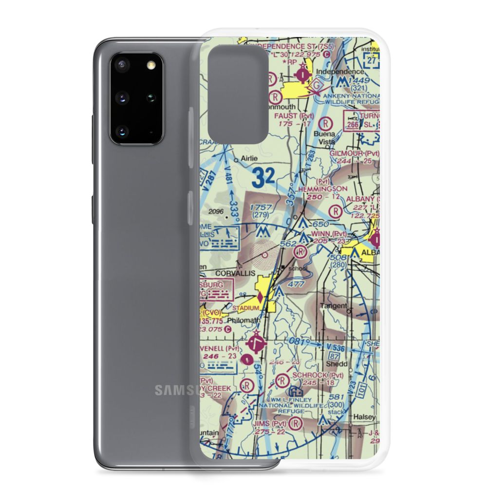 Gates Airport (8OR7) VFR Sectional Samsung Case Samsung Galaxy S20 Plus model shown