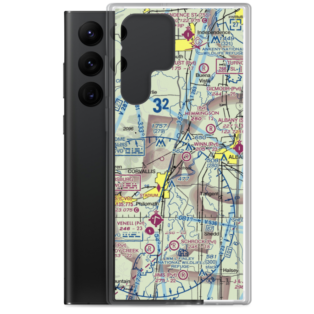 Gates Airport (8OR7) VFR Sectional Samsung Case Samsung Galaxy S22 Ultra model shown