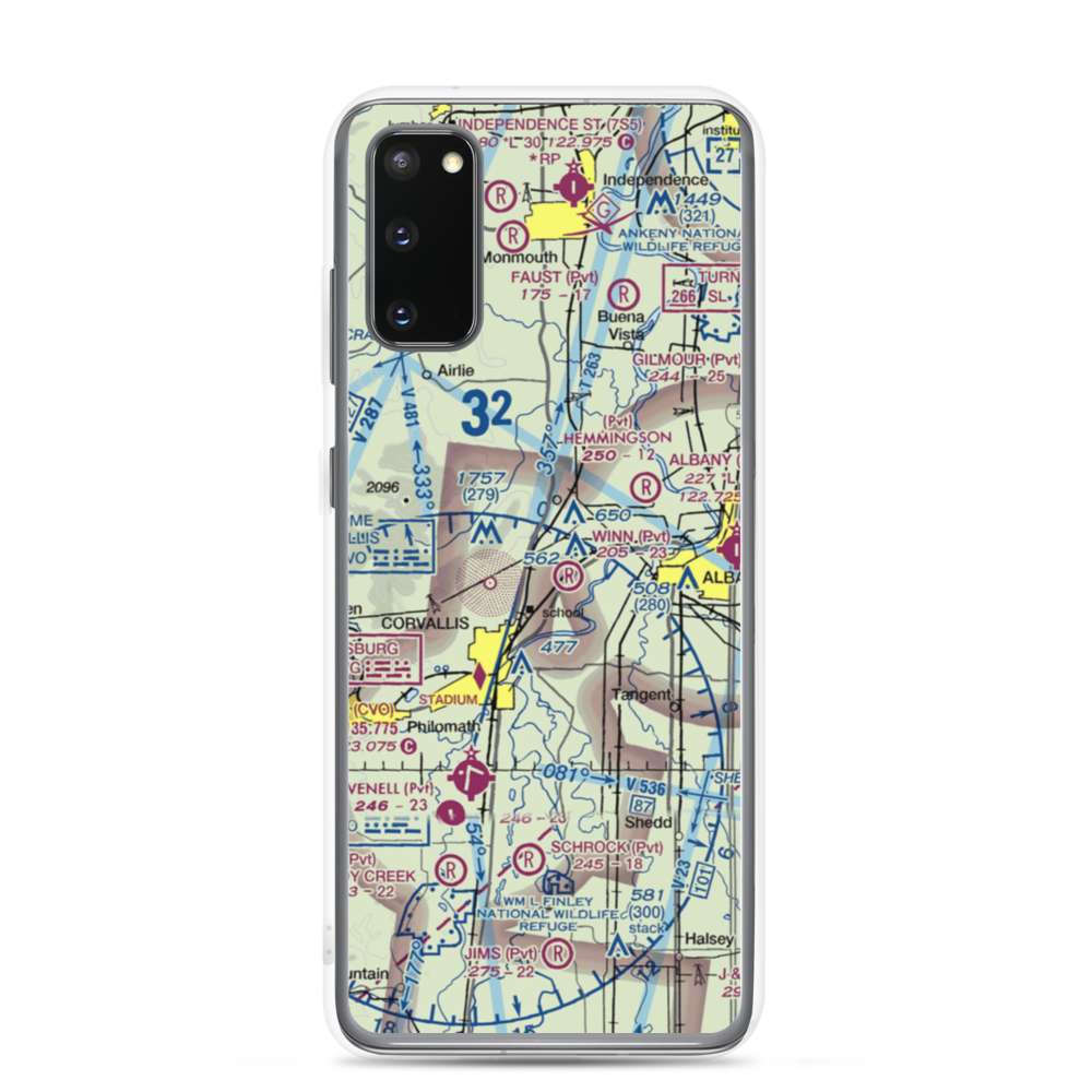 Gates Airport (8OR7) VFR Sectional Samsung Case Samsung Galaxy S20 model shown