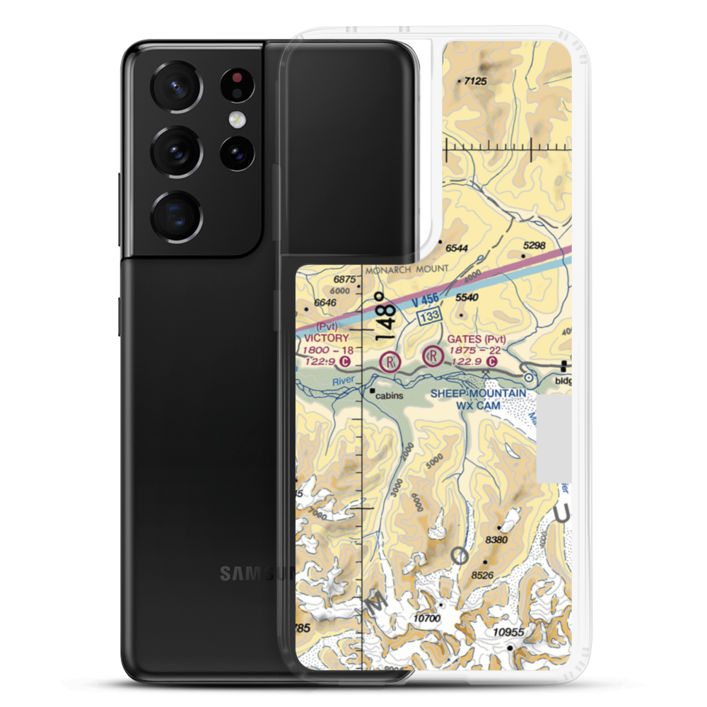Gates Ranch Airport (28AK) VFR Sectional Samsung Case Samsung Galaxy S21 Ultra model shown