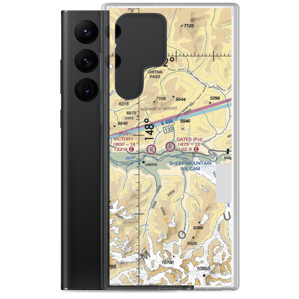 Gates Ranch Airport (28AK) VFR Sectional Samsung Case Samsung Galaxy S22 Ultra model shown