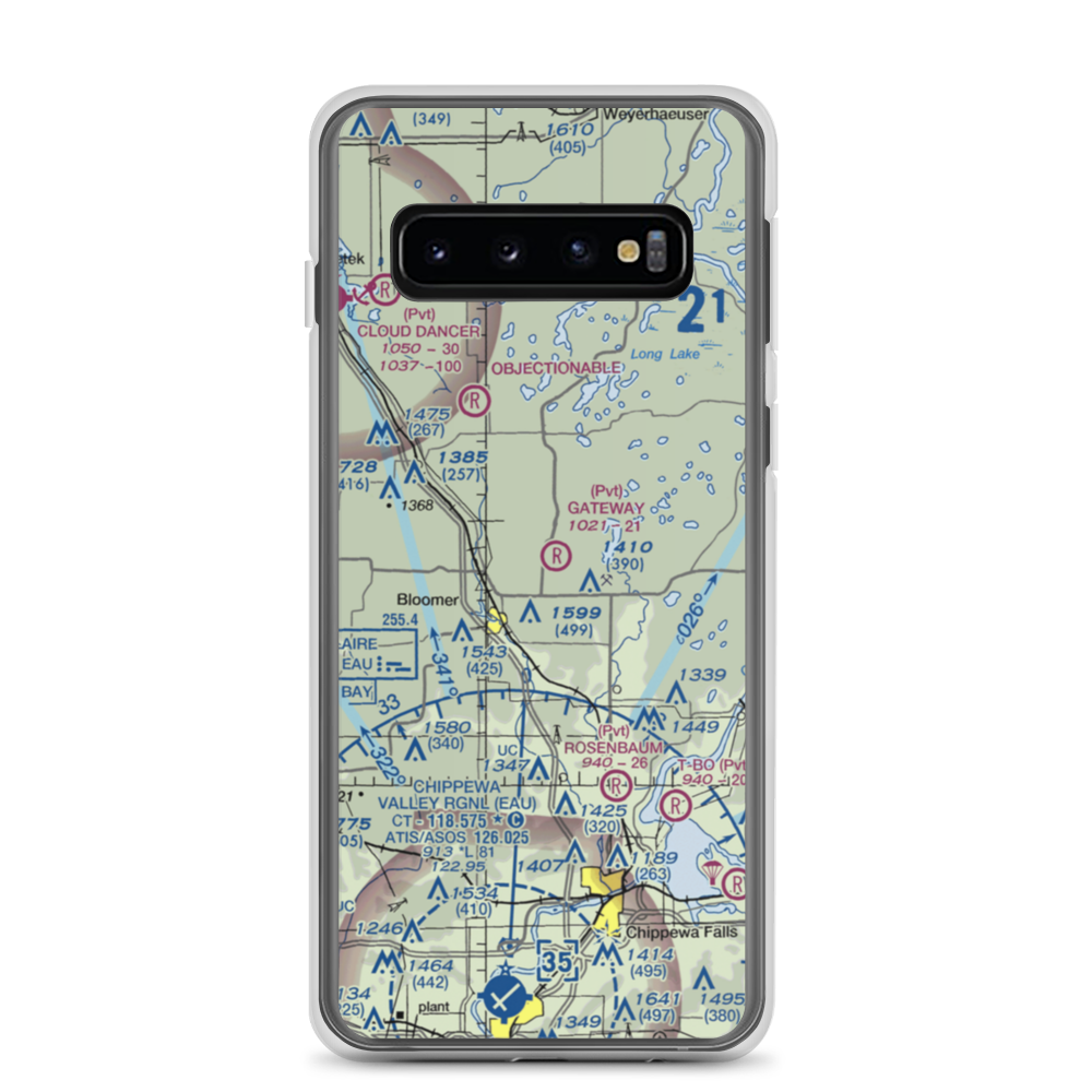 Gateway Airport (WI18) VFR Sectional Samsung Case Samsung Galaxy S10 model shown