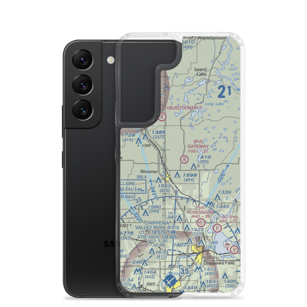 Gateway Airport (WI18) VFR Sectional Samsung Case Samsung Galaxy S22 model shown