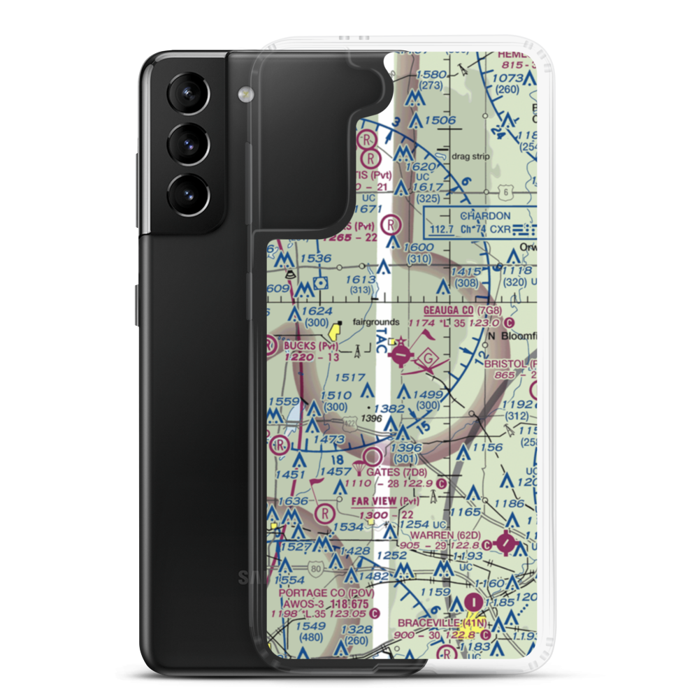 Geauga County Airport (7G8) VFR Sectional Samsung Case Samsung Galaxy S21 Plus model shown
