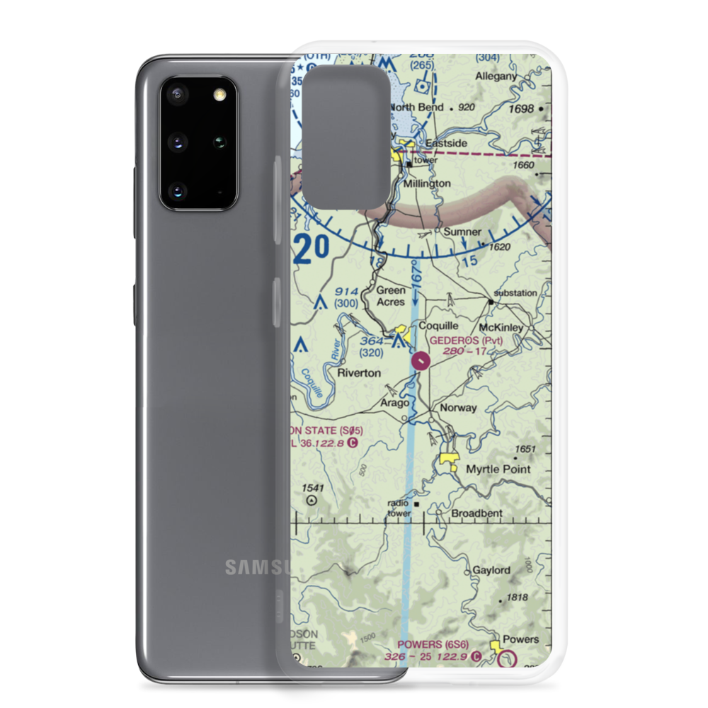 Gederos Airport (45OR) VFR Sectional Samsung Case Samsung Galaxy S20 Plus model shown