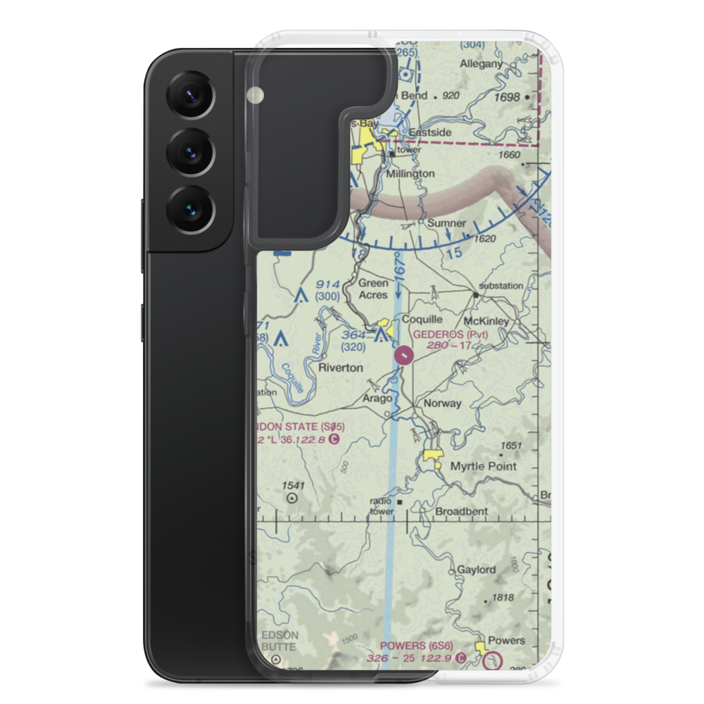 Gederos Airport (45OR) VFR Sectional Samsung Case Samsung Galaxy S22 Plus model shown