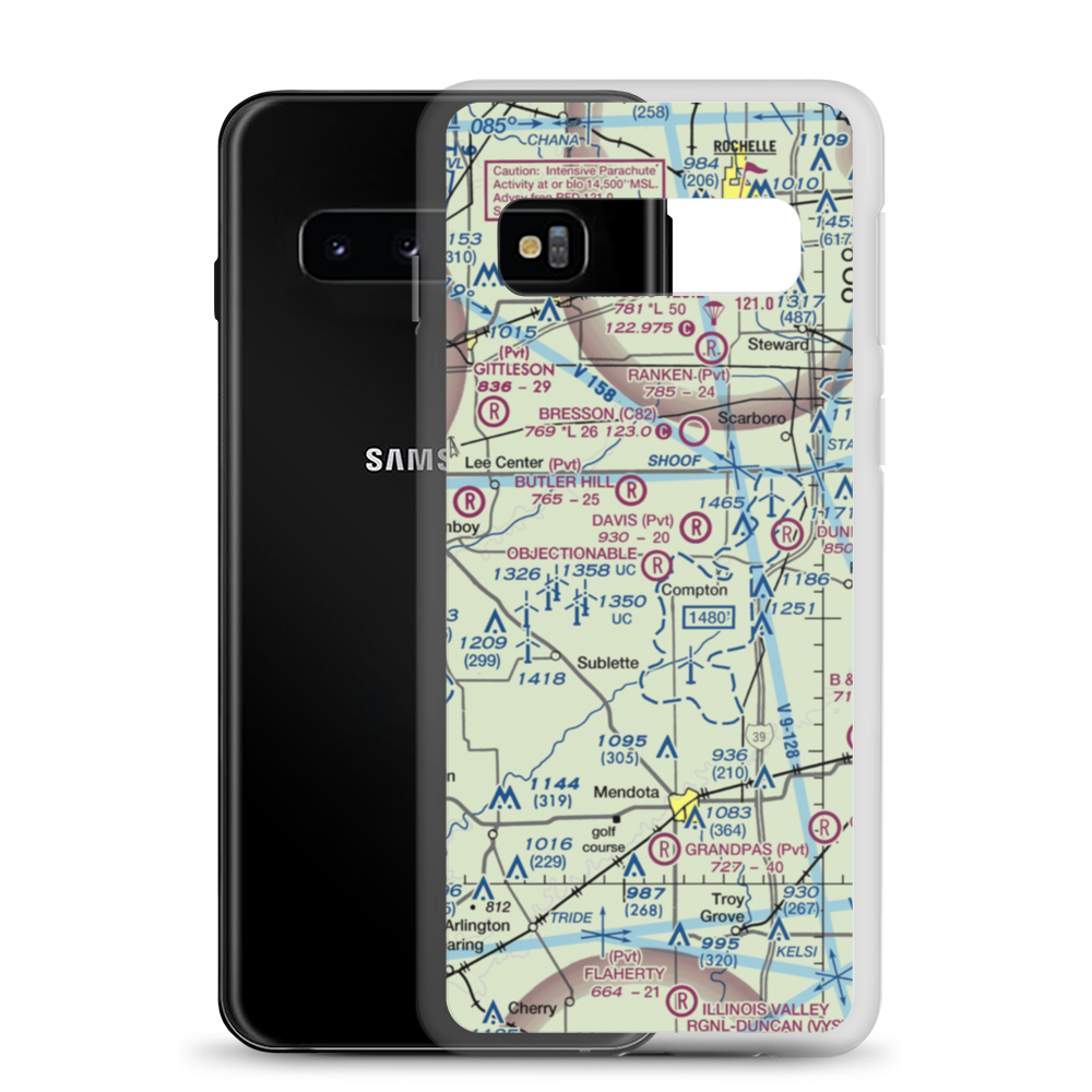 Gehant Airport (7LL6) VFR Sectional Samsung Case Samsung Galaxy S10 model shown