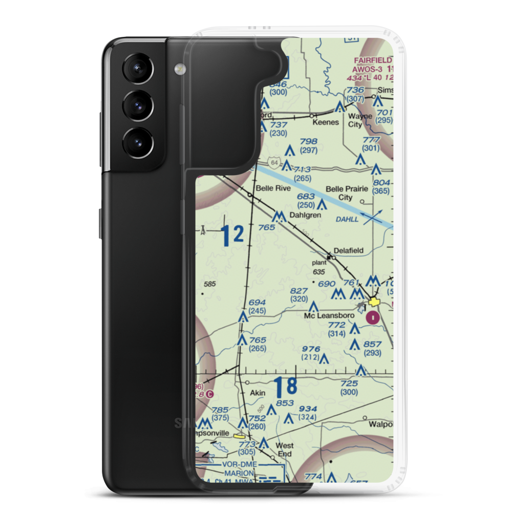 Gelfius International Airport (27IS) VFR Sectional Samsung Case Samsung Galaxy S21 Plus model shown