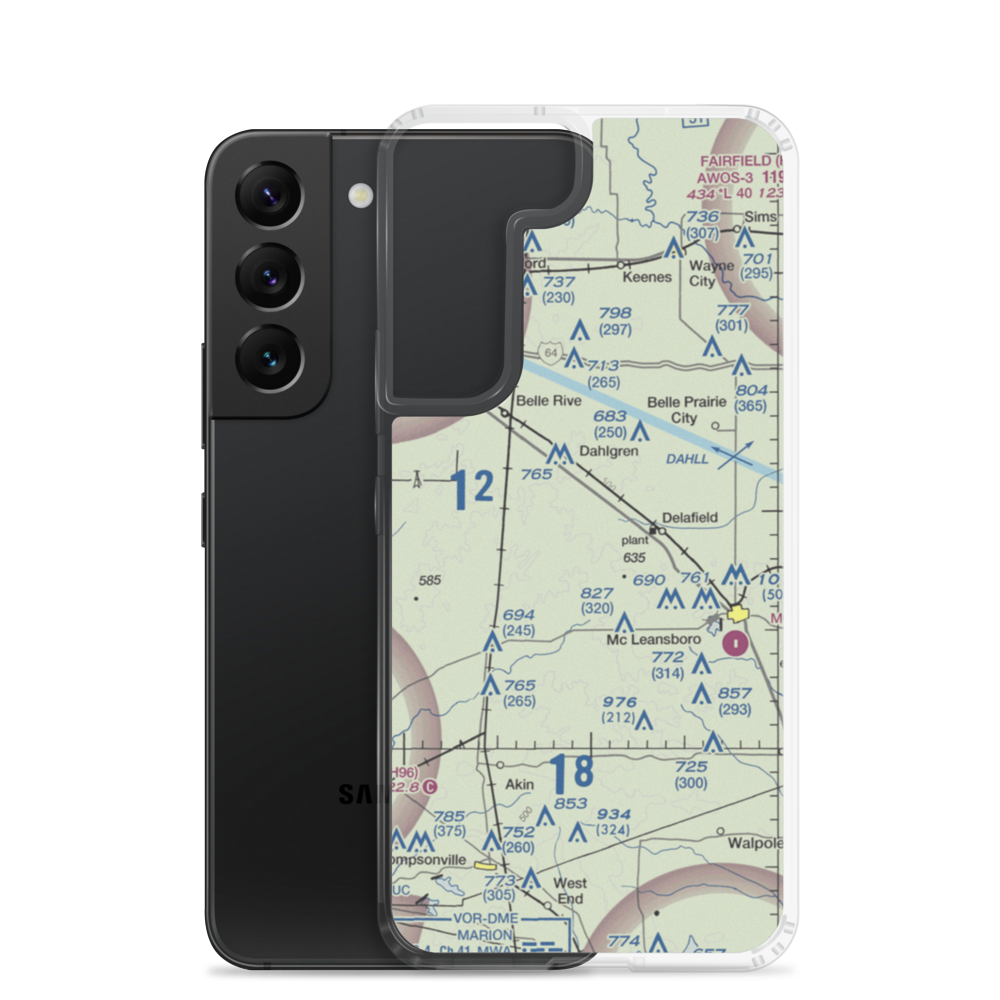 Gelfius International Airport (27IS) VFR Sectional Samsung Case Samsung Galaxy S22 model shown
