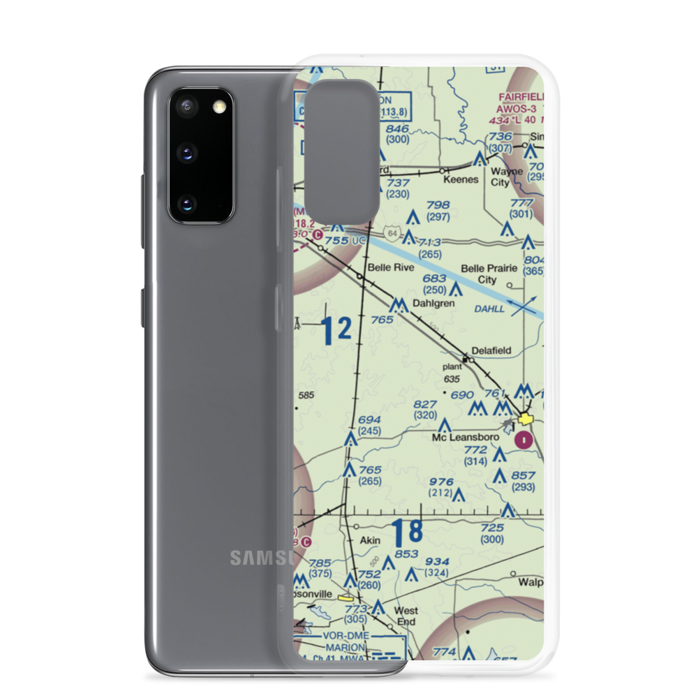 Gelfius International Airport (27IS) VFR Sectional Samsung Case Samsung Galaxy S20 model shown