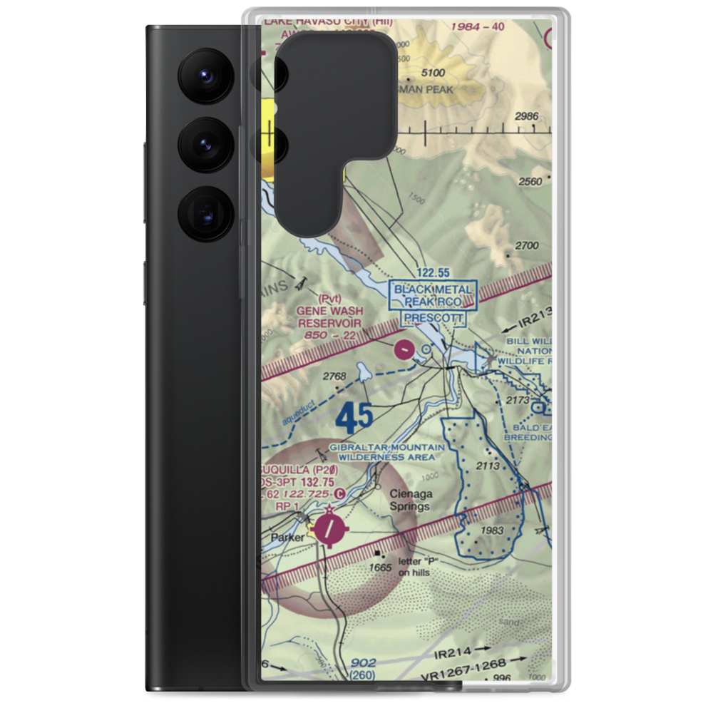 Gene Wash Reservoir Airport (5CL7) VFR Sectional Samsung Case Samsung Galaxy S22 Ultra model shown