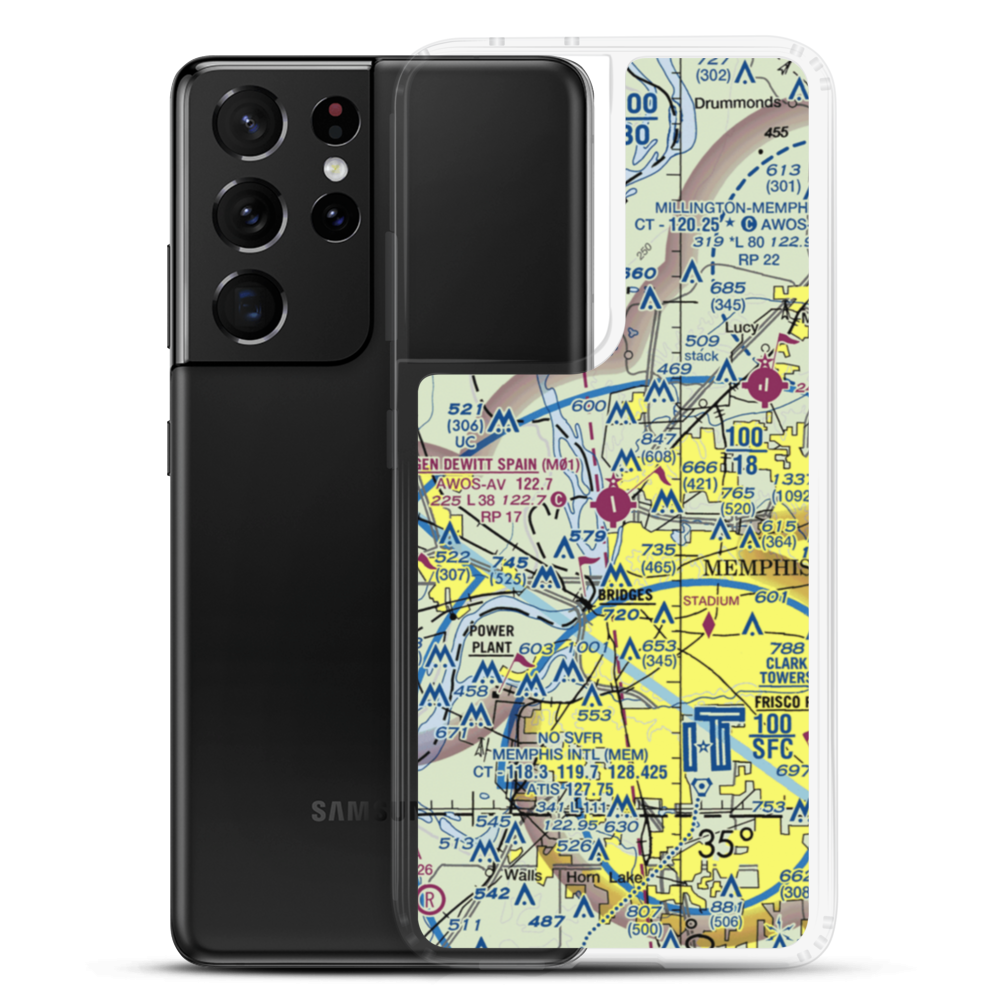 General Dewitt Spain Airport (M01) VFR Sectional Samsung Case Samsung Galaxy S21 Ultra model shown
