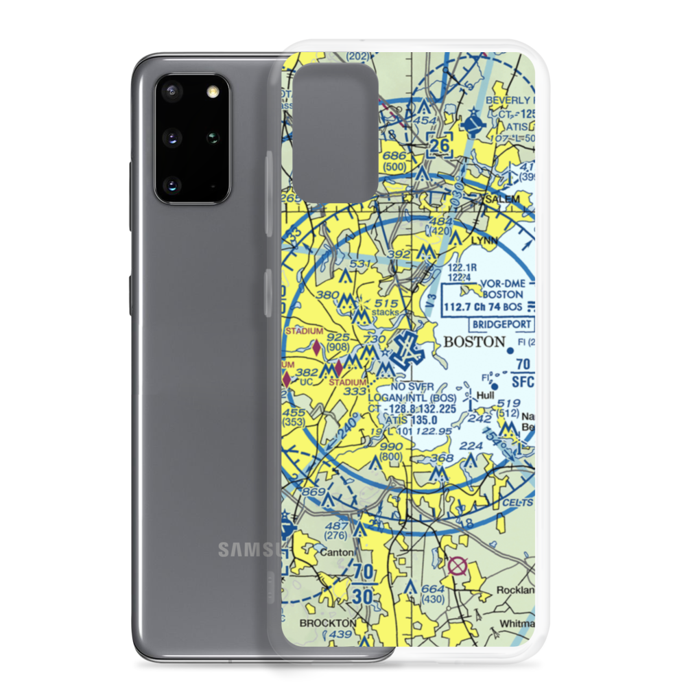 General Edward Lawrence Logan International Airport (BOS) VFR Sectional Samsung Case Samsung Galaxy S20 Plus model shown