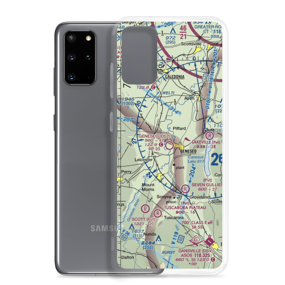 Geneseo Airport (D52) VFR Sectional Samsung Case Samsung Galaxy S20 Plus model shown