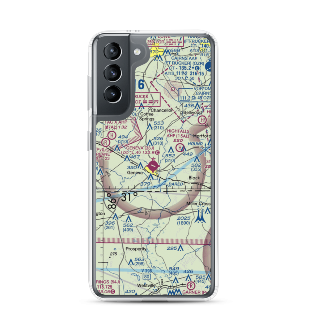 Geneva Municipal Airport (33J) VFR Sectional Samsung Case Samsung Galaxy S21 model shown