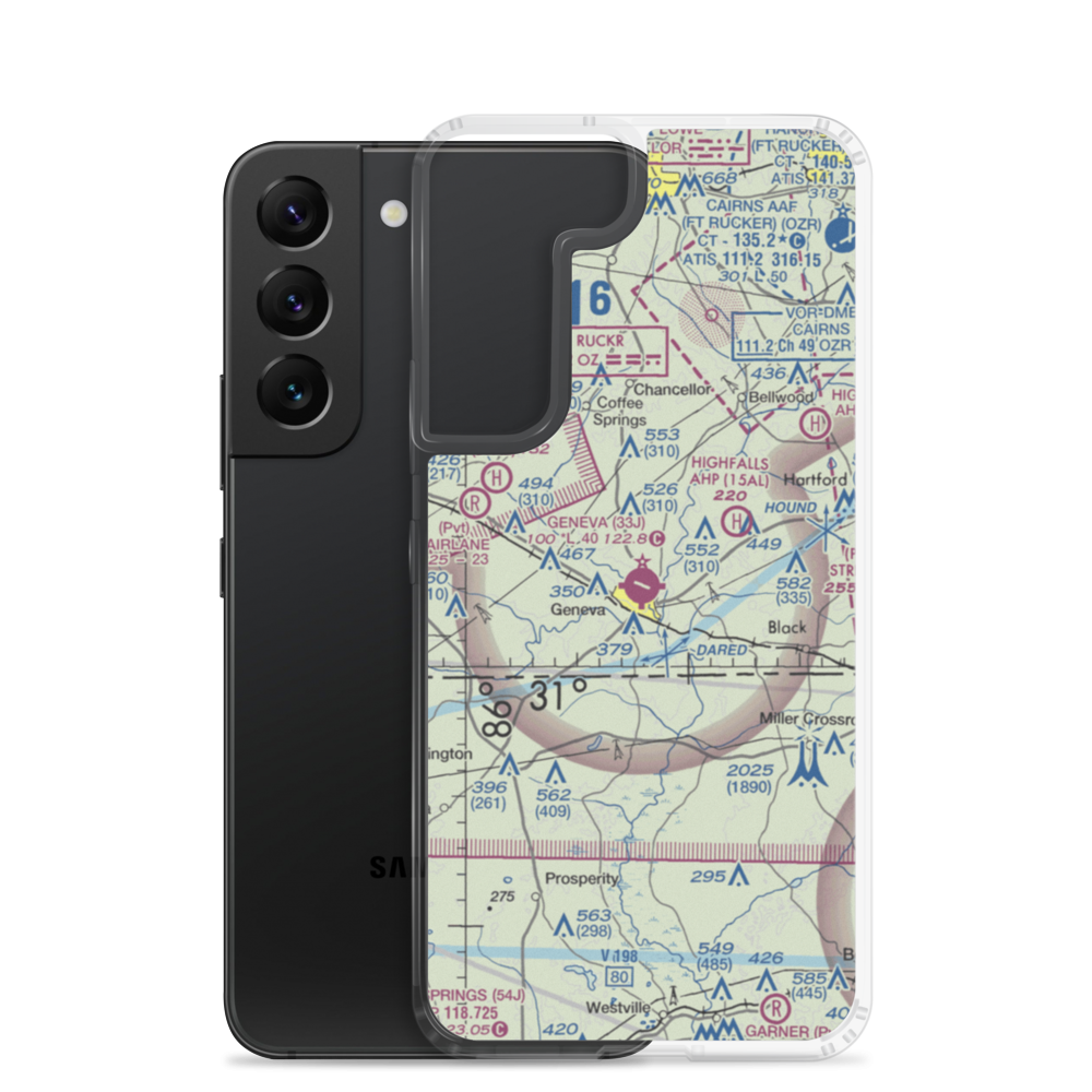 Geneva Municipal Airport (33J) VFR Sectional Samsung Case Samsung Galaxy S22 model shown