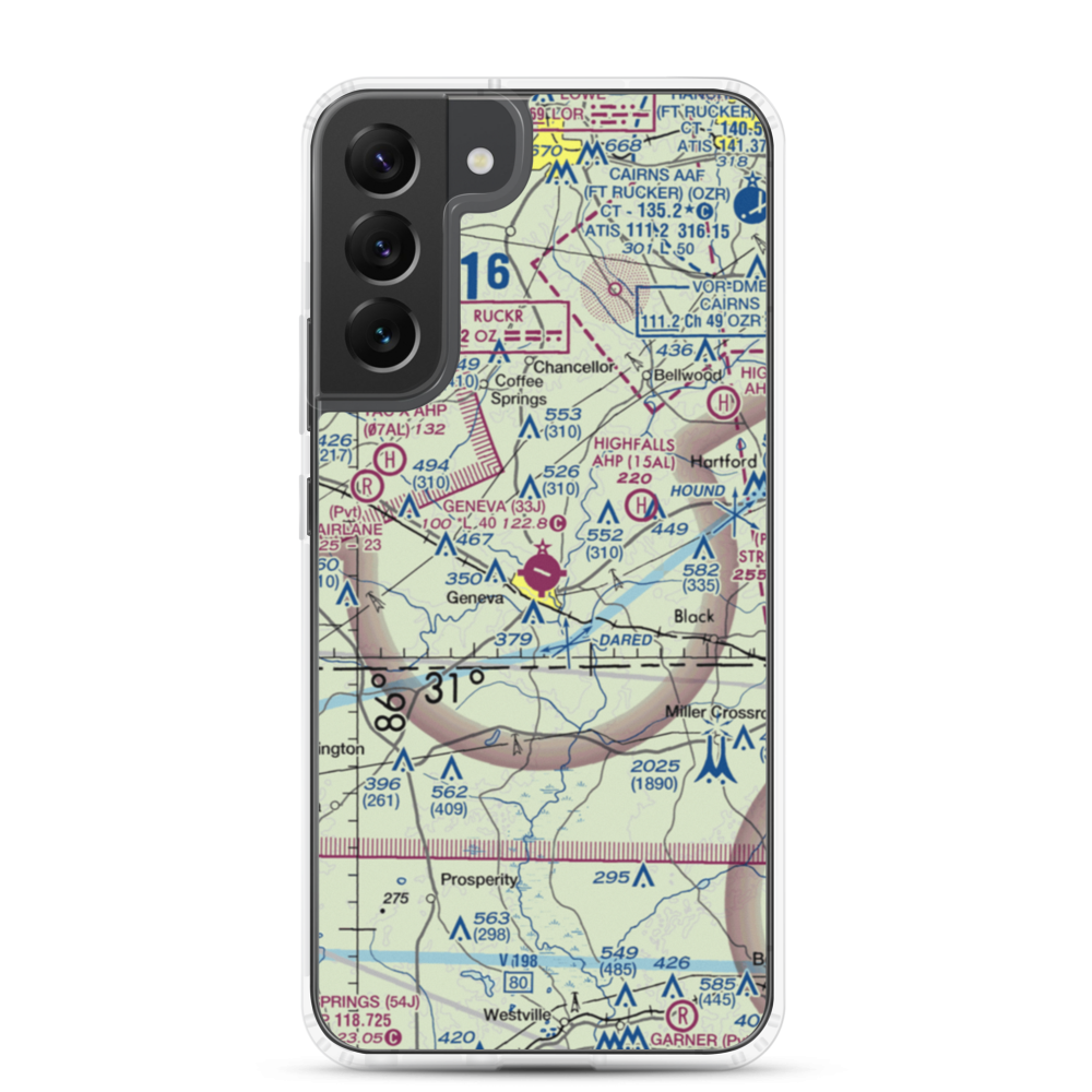 Geneva Municipal Airport (33J) VFR Sectional Samsung Case Samsung Galaxy S22 Plus model shown