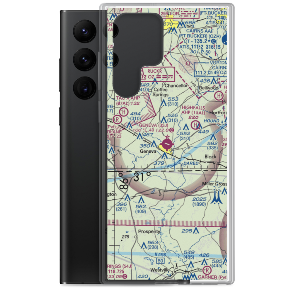 Geneva Municipal Airport (33J) VFR Sectional Samsung Case Samsung Galaxy S22 Ultra model shown