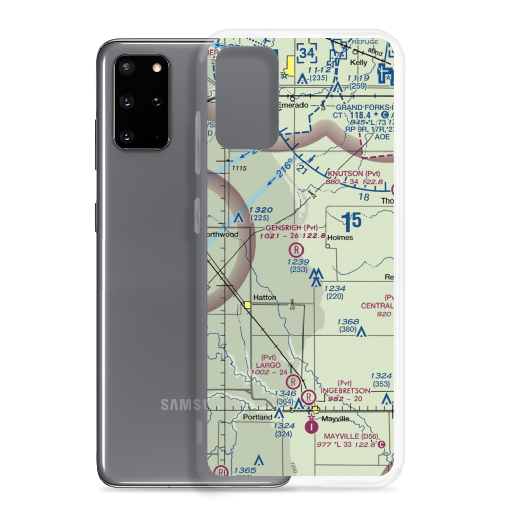 Gensrich Airport (ND20) VFR Sectional Samsung Case Samsung Galaxy S20 Plus model shown