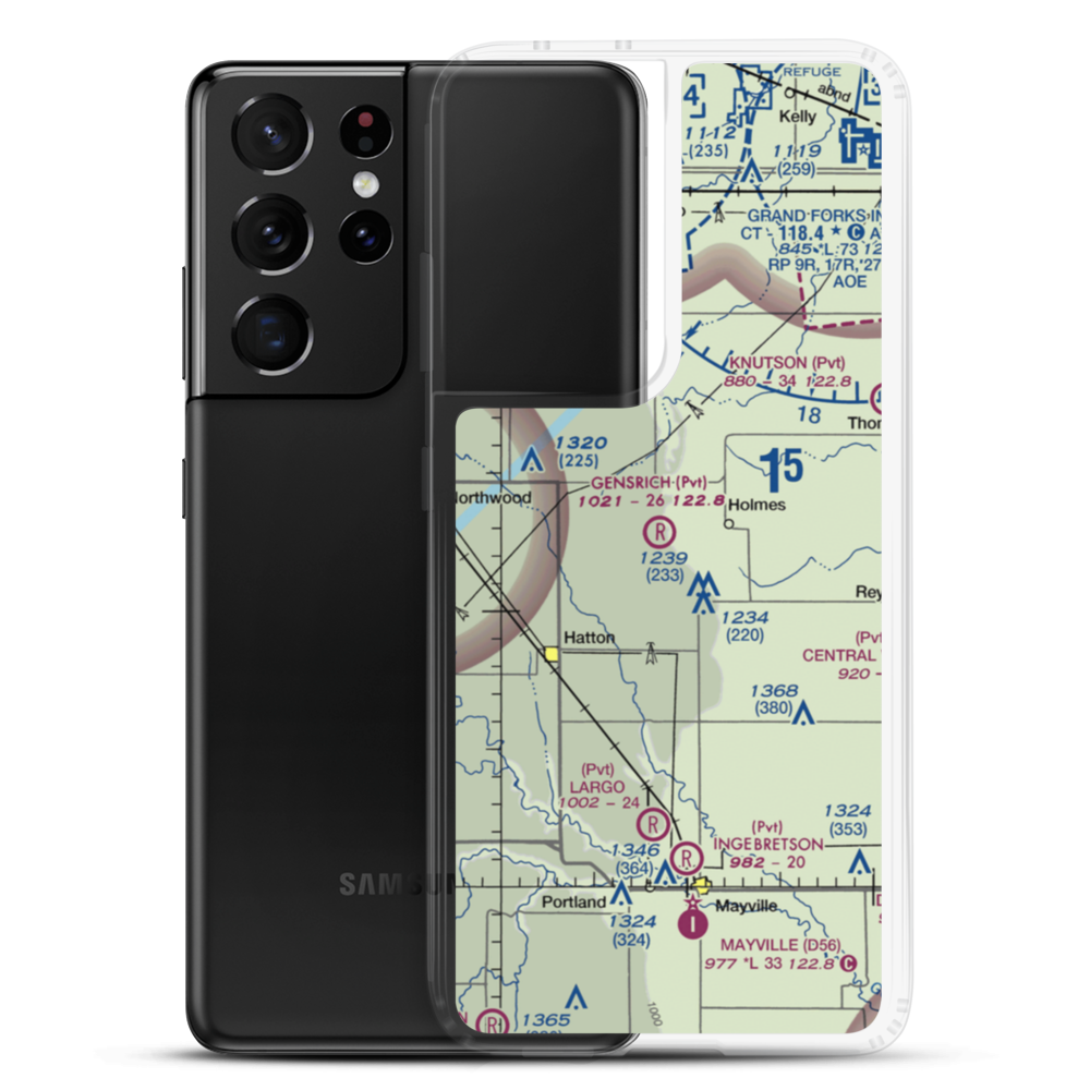 Gensrich Airport (ND20) VFR Sectional Samsung Case Samsung Galaxy S21 Ultra model shown