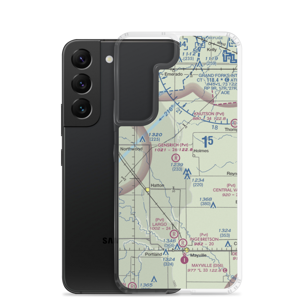 Gensrich Airport (ND20) VFR Sectional Samsung Case Samsung Galaxy S22 model shown
